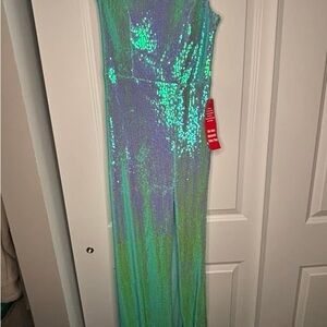 Sequin One-Shoulder Formal Dress